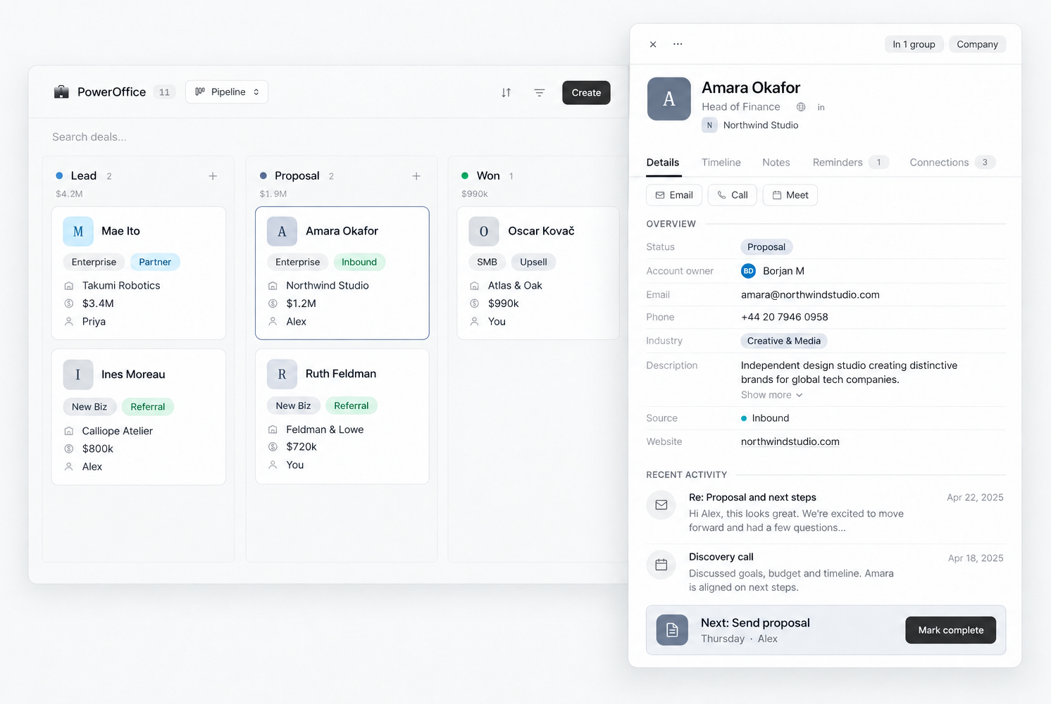 SoftSync flexible CRM with connected customers and sales records